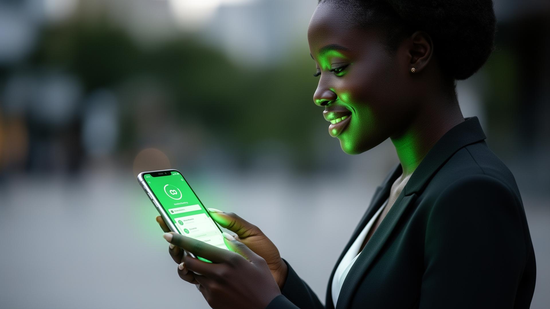 A Kenyan customer managing loans on a mobile banking app
